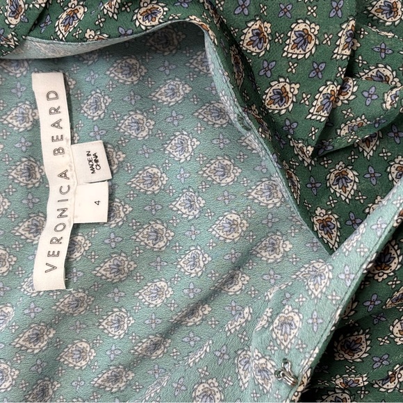Veronica Beard Set Sz 4 Randa Silk Blouse & Spencer Skirt Green Seaglass Outfit - Picture 13 of 16